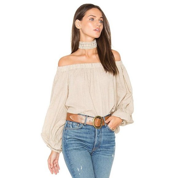 One Teaspoon Oakwood Sugar Off-the-Shoulder Peasant Blouse | Size M - Picture 1 of 8
